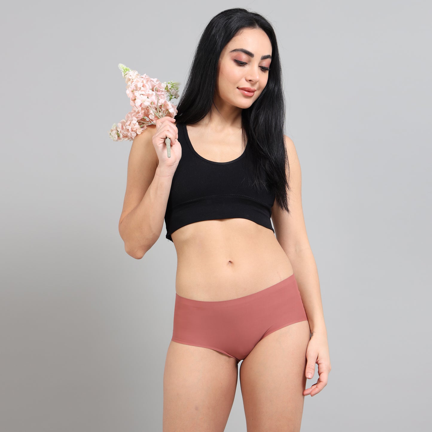 Ecstasy ECP91 Women's Brown Seamless Polyamide Hipster Panty