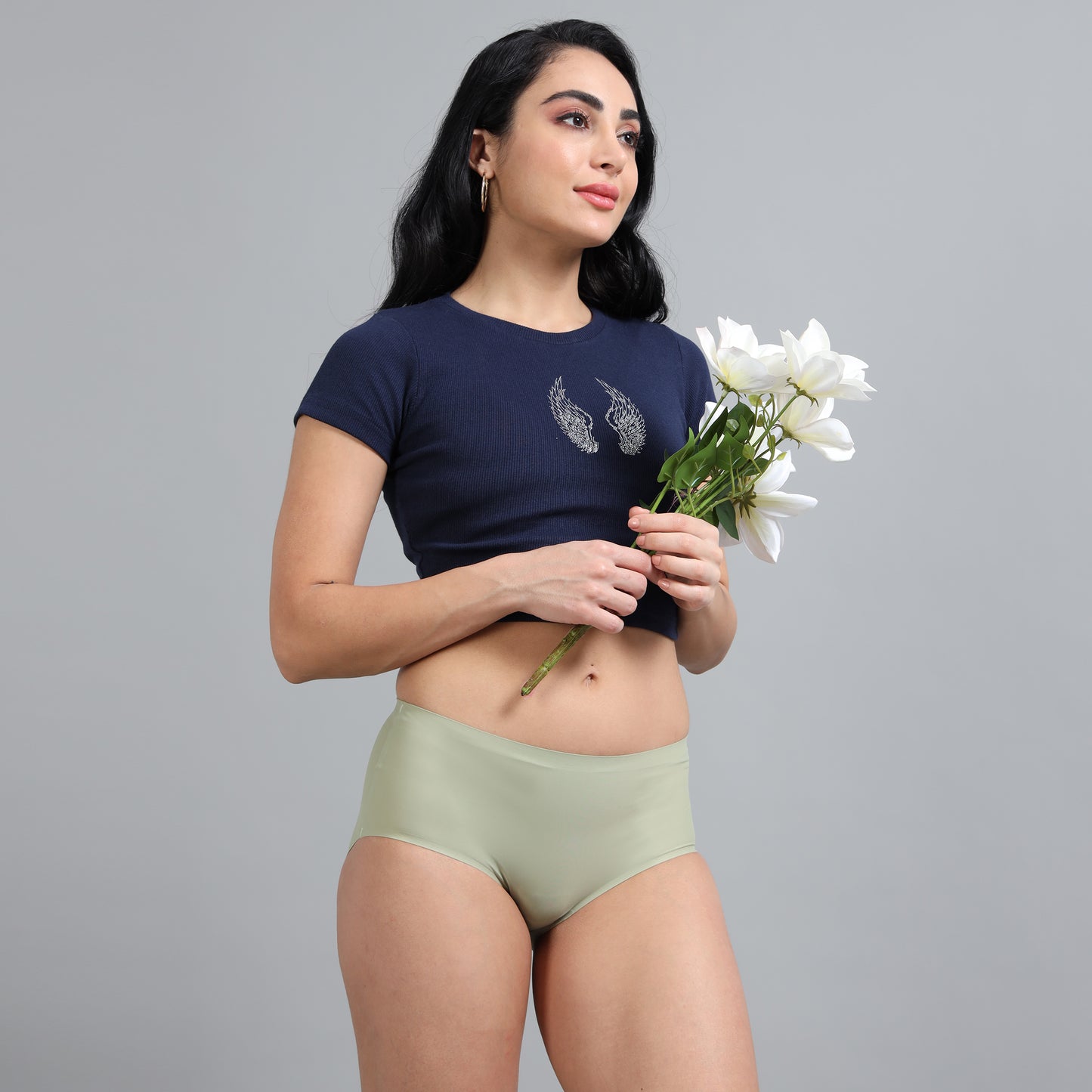 Ecstasy ECP91 Women's Green Seamless Polyamide Hipster Panty