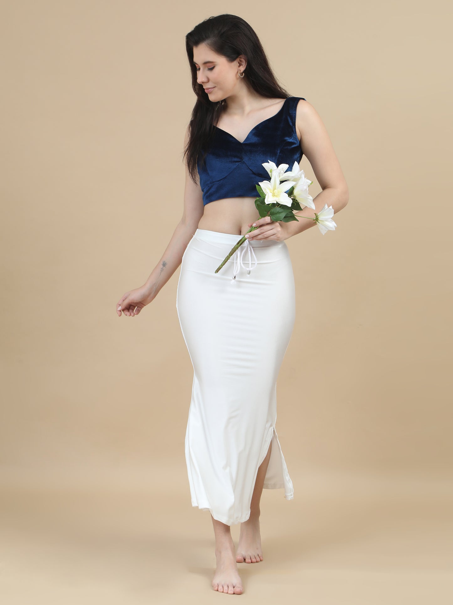 White Shimmer Petticoat Shaper for Women