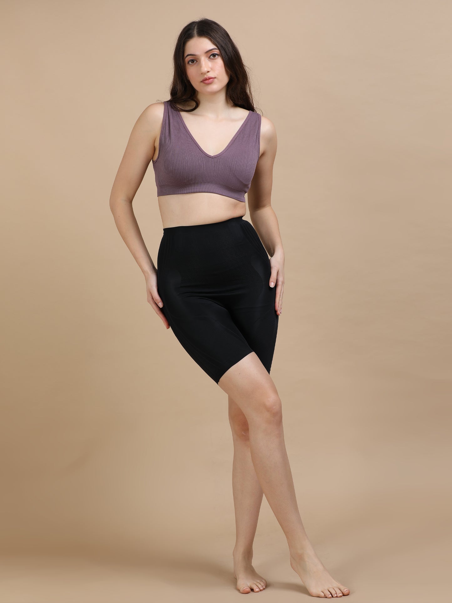 Polyamide Black Body Shapewear ECS601 – High Waist Thigh Slimmer