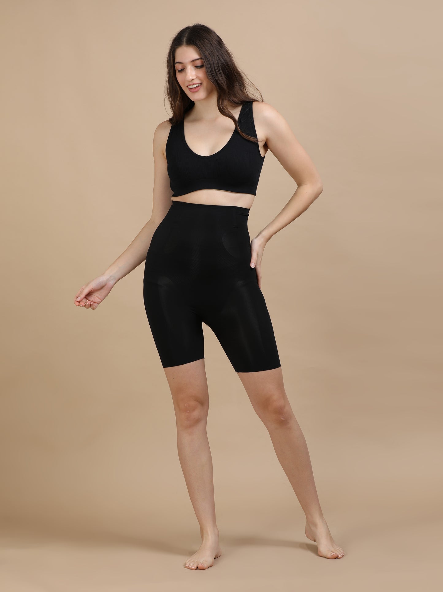 Polyamide Black Body Shapewear ECS021 – High Waist Firm Control Shaper