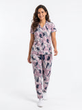 Cotton Printed Top with Pyjama Night Suit - Mauve - SS3139A