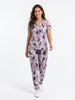 Cotton Printed Top with Pyjama Night Suit - Mauve - SS3139A