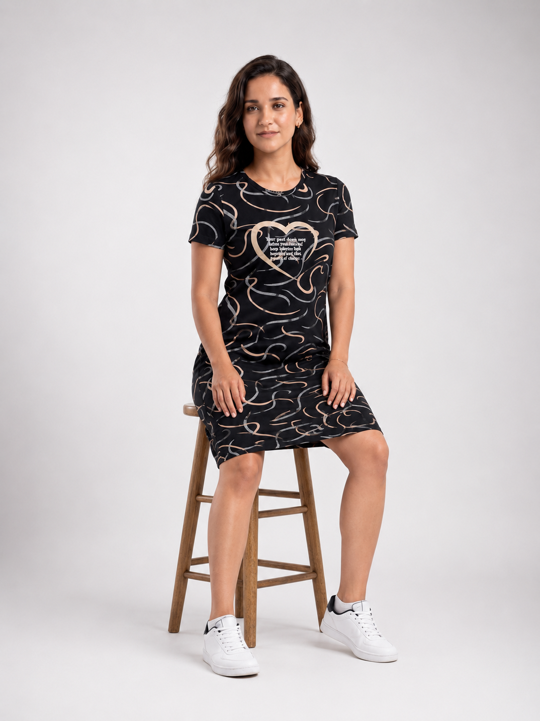 Cotton Top with Pyjama Night Suit - Black - 5309B