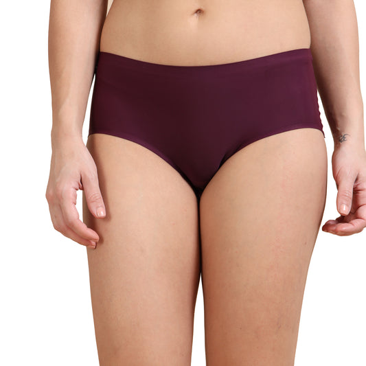 Ecstasy ECP91 Women's Wine Seamless Polyamide Hipster Panty