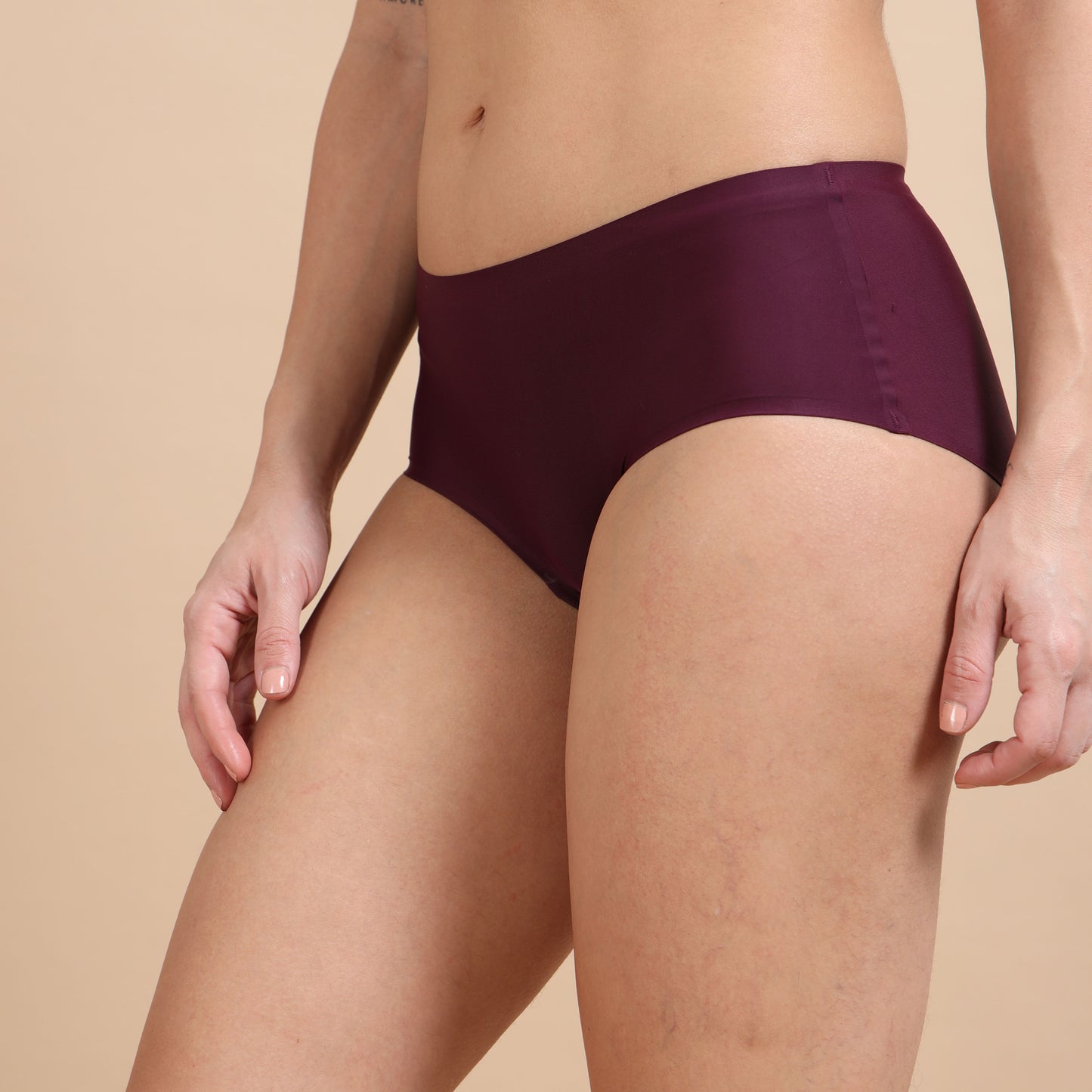 Ecstasy ECP81 Women's Wine Seamless Polyamide Hipster Panty
