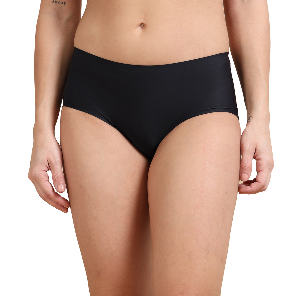 Ecstasy ECP81 Women's Black Seamless Polyamide Hipster Panty