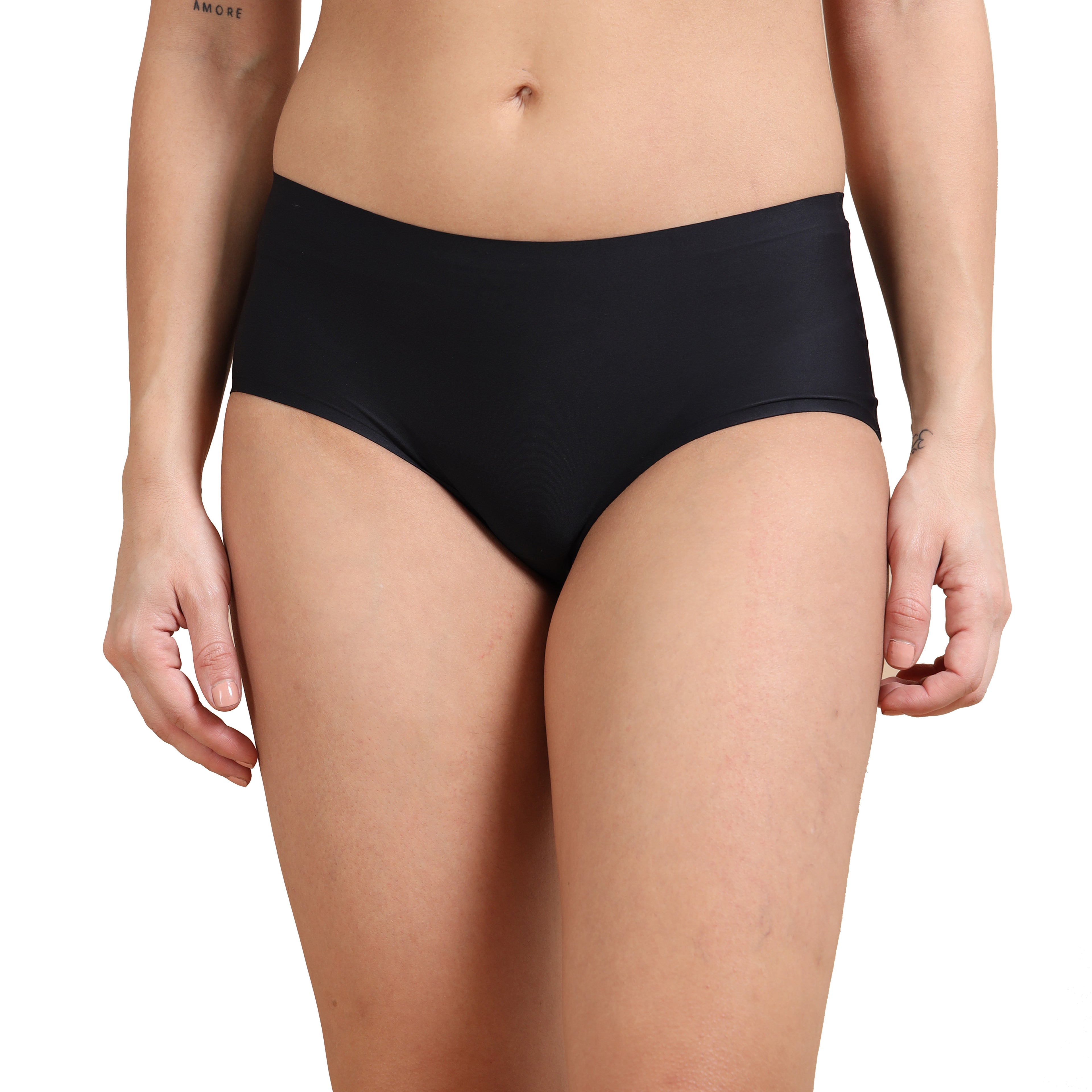 Ecstasy ECP81 Women's Black Seamless Polyamide Hipster Panty