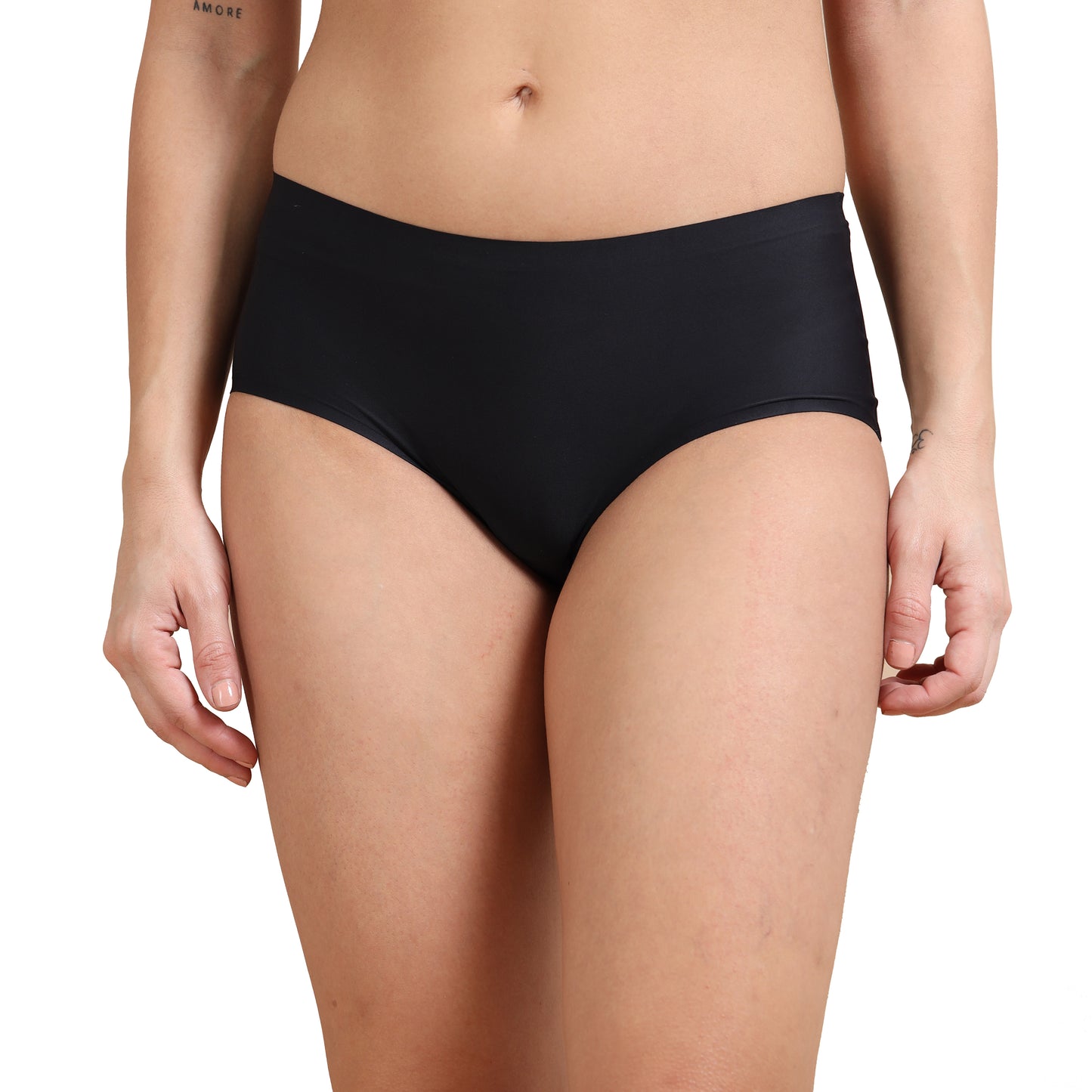 Ecstasy ECP91 Women's Black Seamless Polyamide Hipster Panty