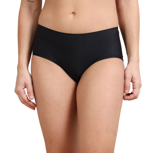 Ecstasy ECP91 Women's Black Seamless Polyamide Hipster Panty