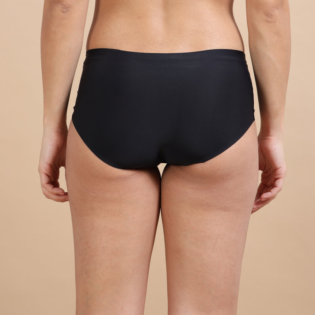 Ecstasy ECP81 Women's Black Seamless Polyamide Hipster Panty