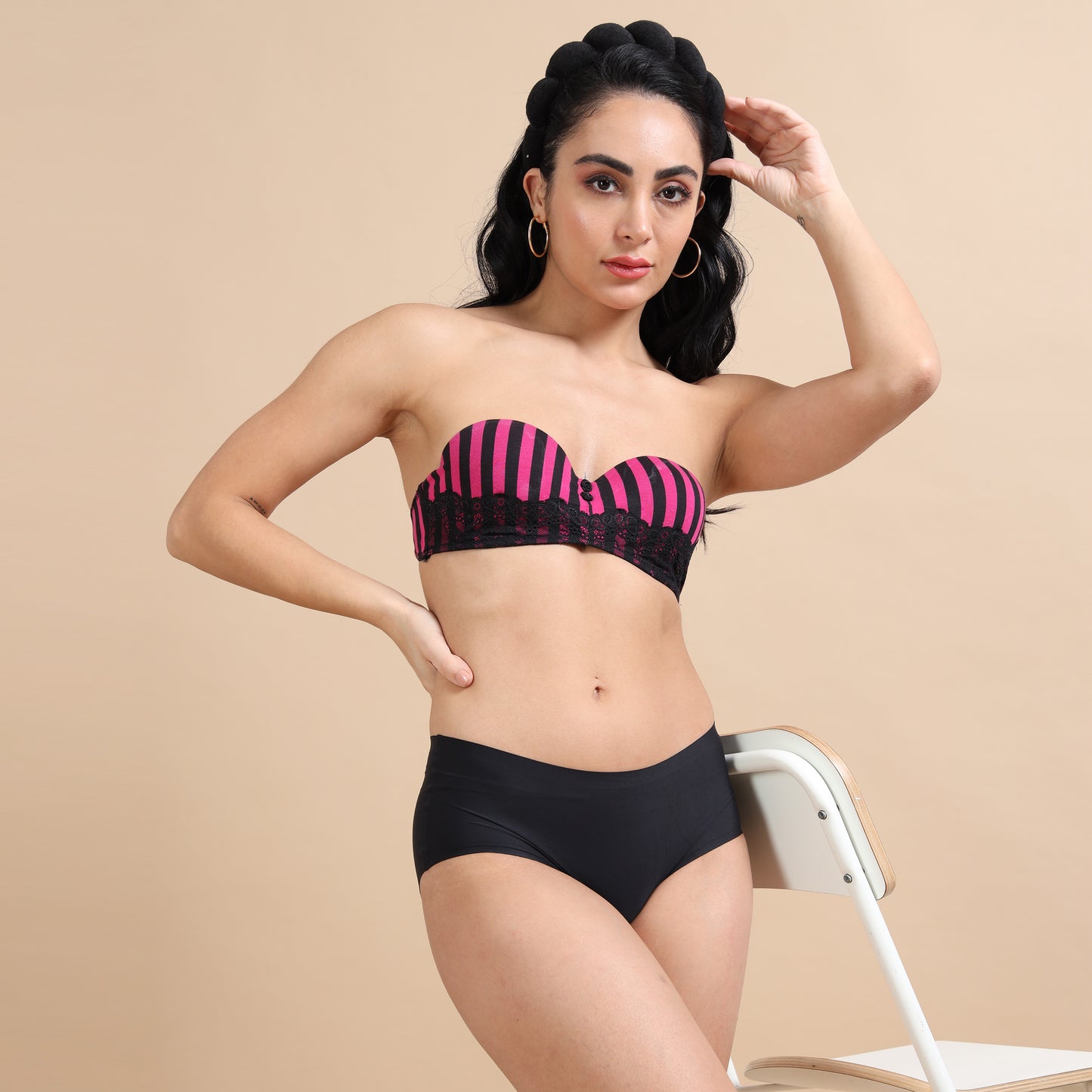 Ecstasy ECP91 Women's Black Seamless Polyamide Hipster Panty