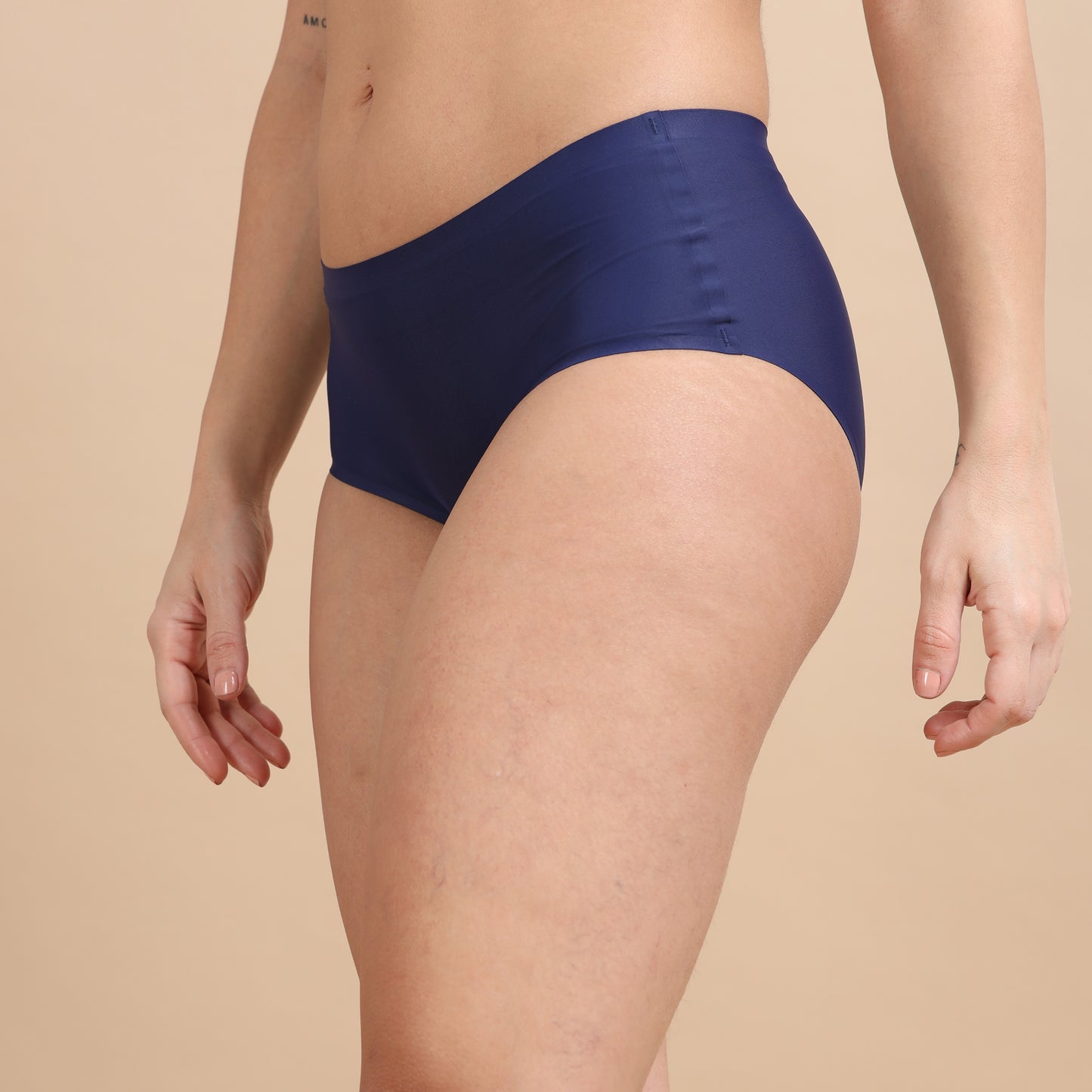Ecstasy ECP91 Women's Navy Seamless Polyamide Hipster Panty