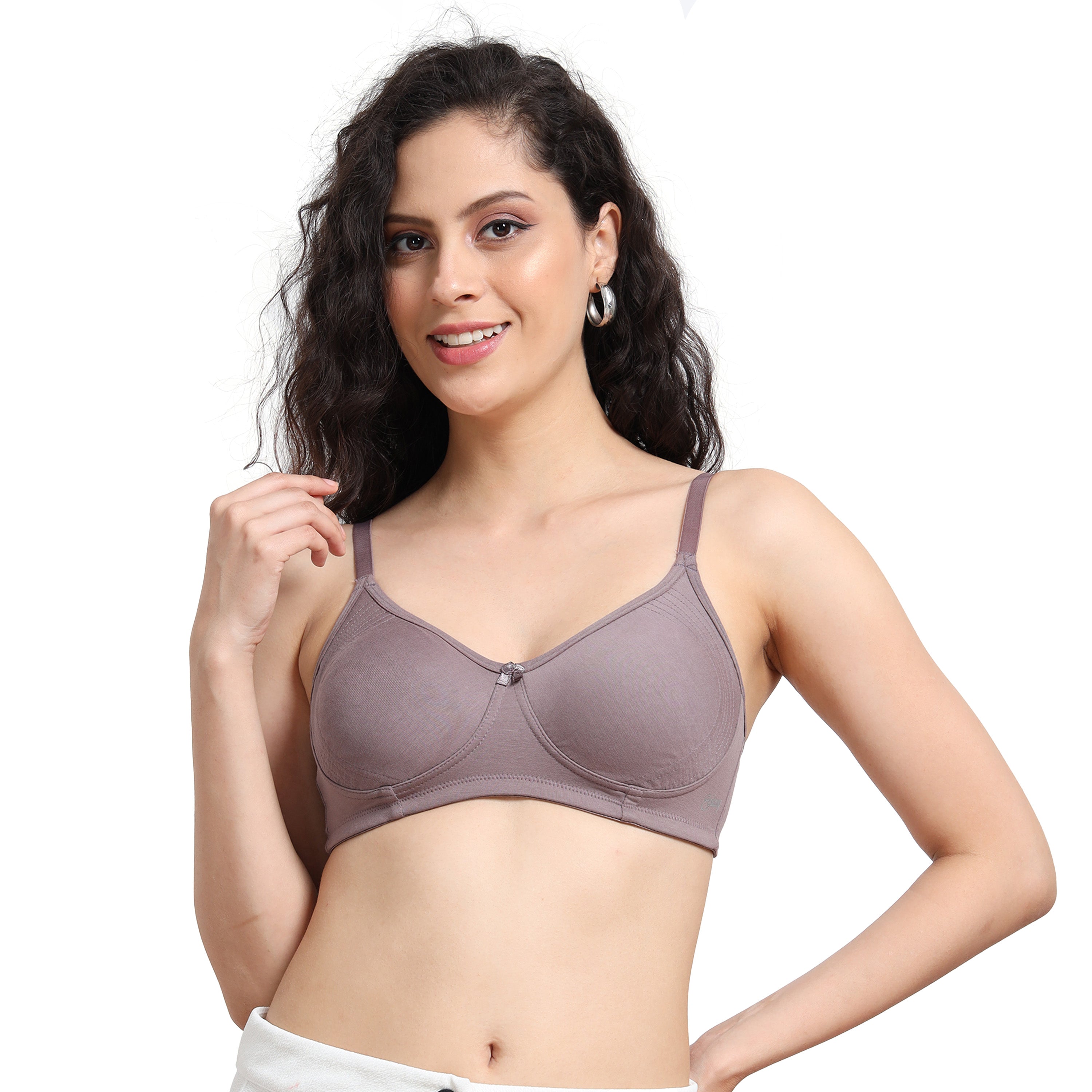 Ecstasy ECB003 Umber Cotton Bra – Side Support & Everyday Natural Comfort