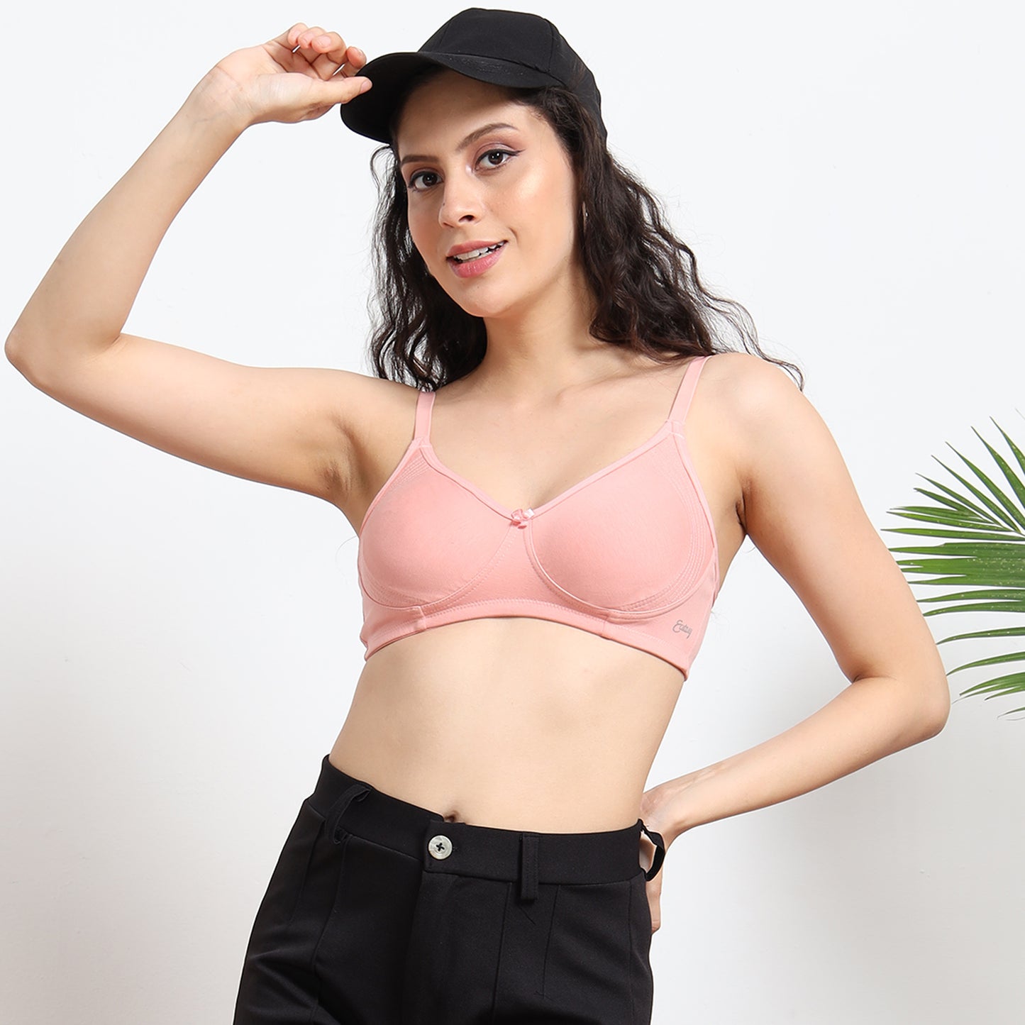 Ecstasy ECB003 Peach Cotton Bra – Side Support with Everyday Soft Comfort