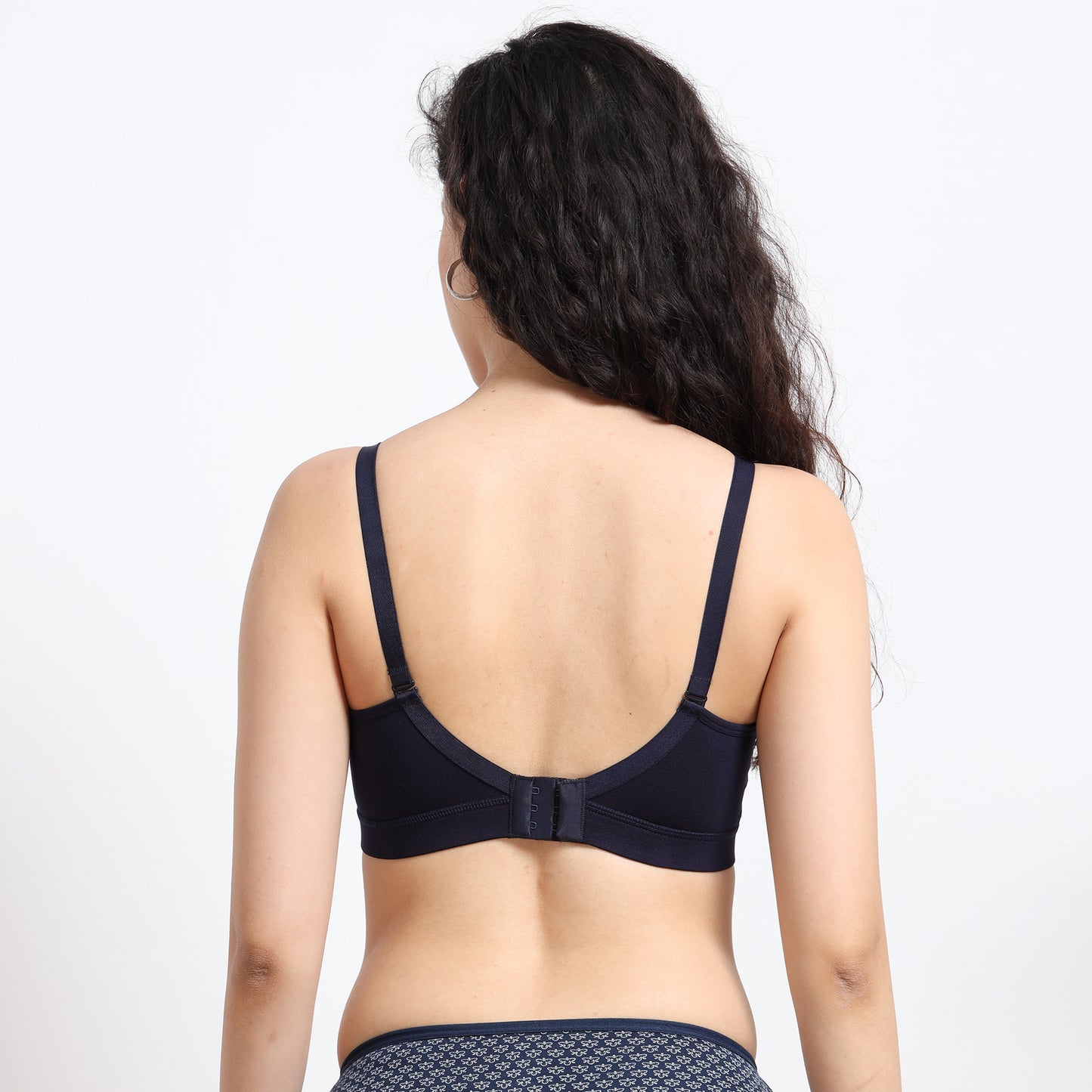 Ecstasy ECB101 Navy Blue Cotton Bra – Padded | Non-Wired | Removable Straps | Seamless Everyday Comfort