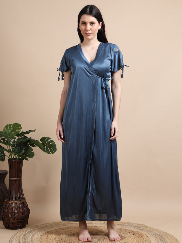 1907E-D Grey 2Pc Long Nighty
