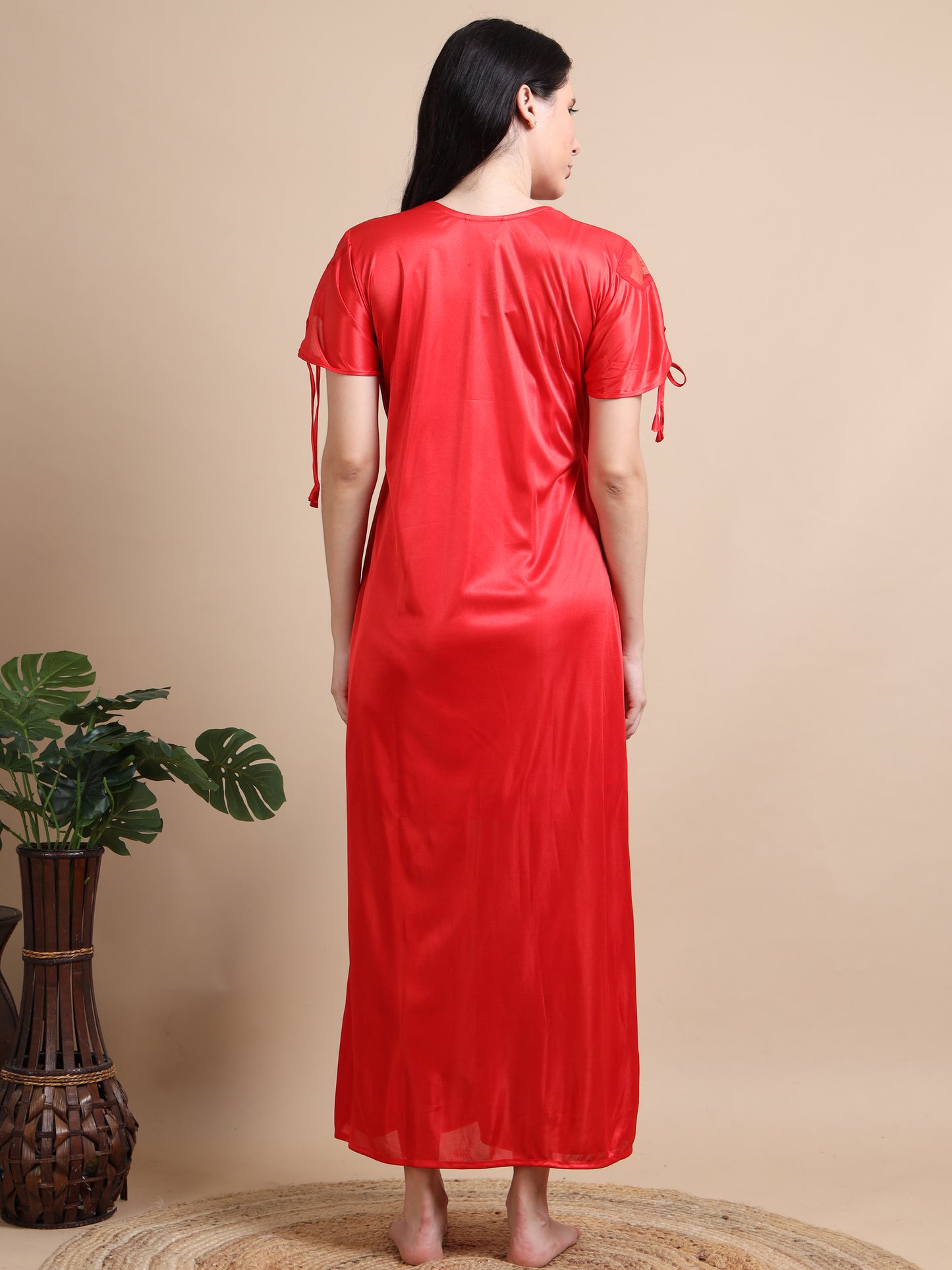 Shop Pc Red Satin Nighty for Women Online in India
