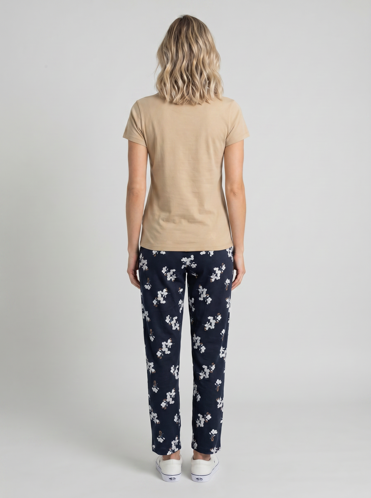 Cotton Top with Pyjama Night Suit - Sand - 5344A