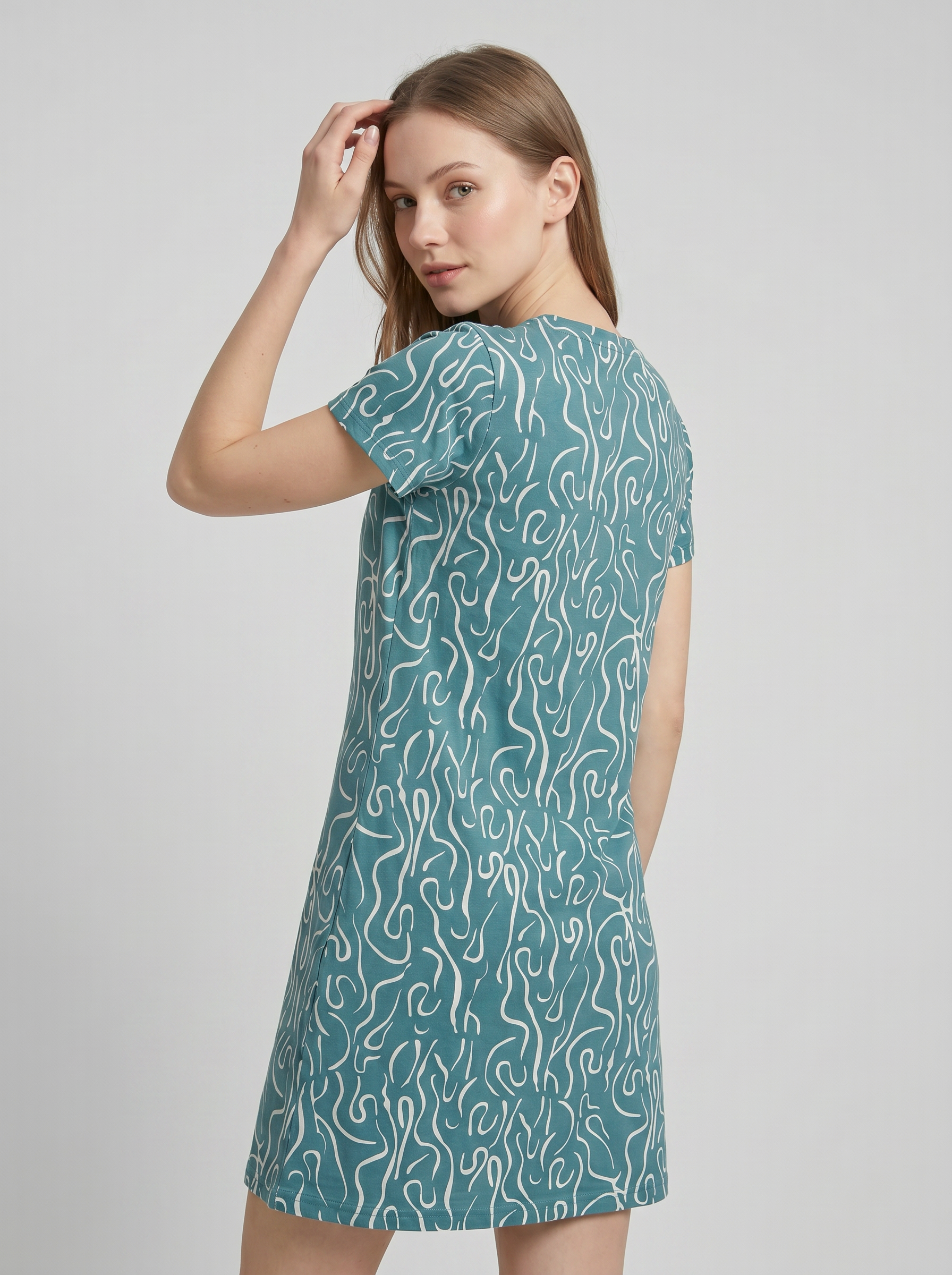 Cotton Top with Pyjama Night Suit - Green - 5359A