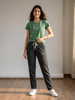 Cotton Top with Pyjama Night Suit - Dark Green - 5066A