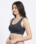 Navy Blue Seamless Sports Bra Top
