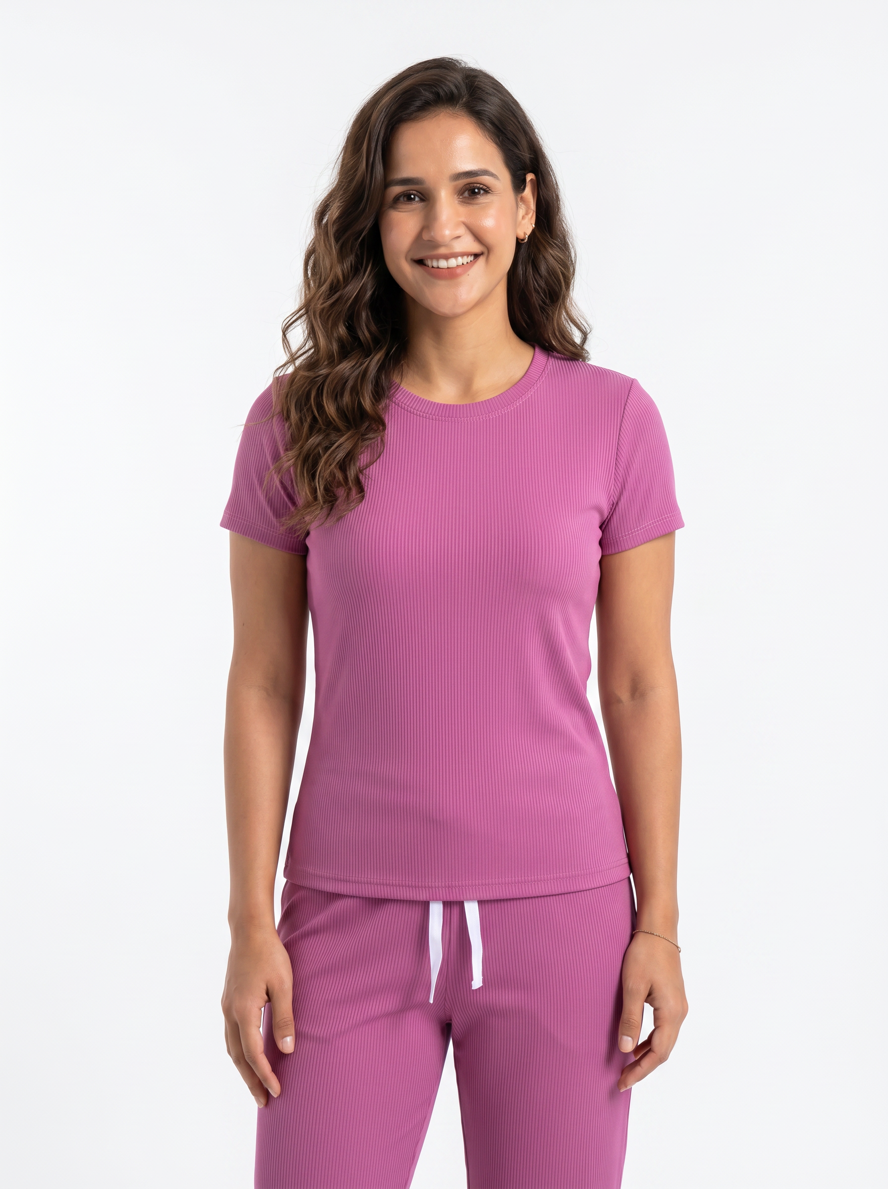 Lycra Co-Ord Set - Rose - 4011