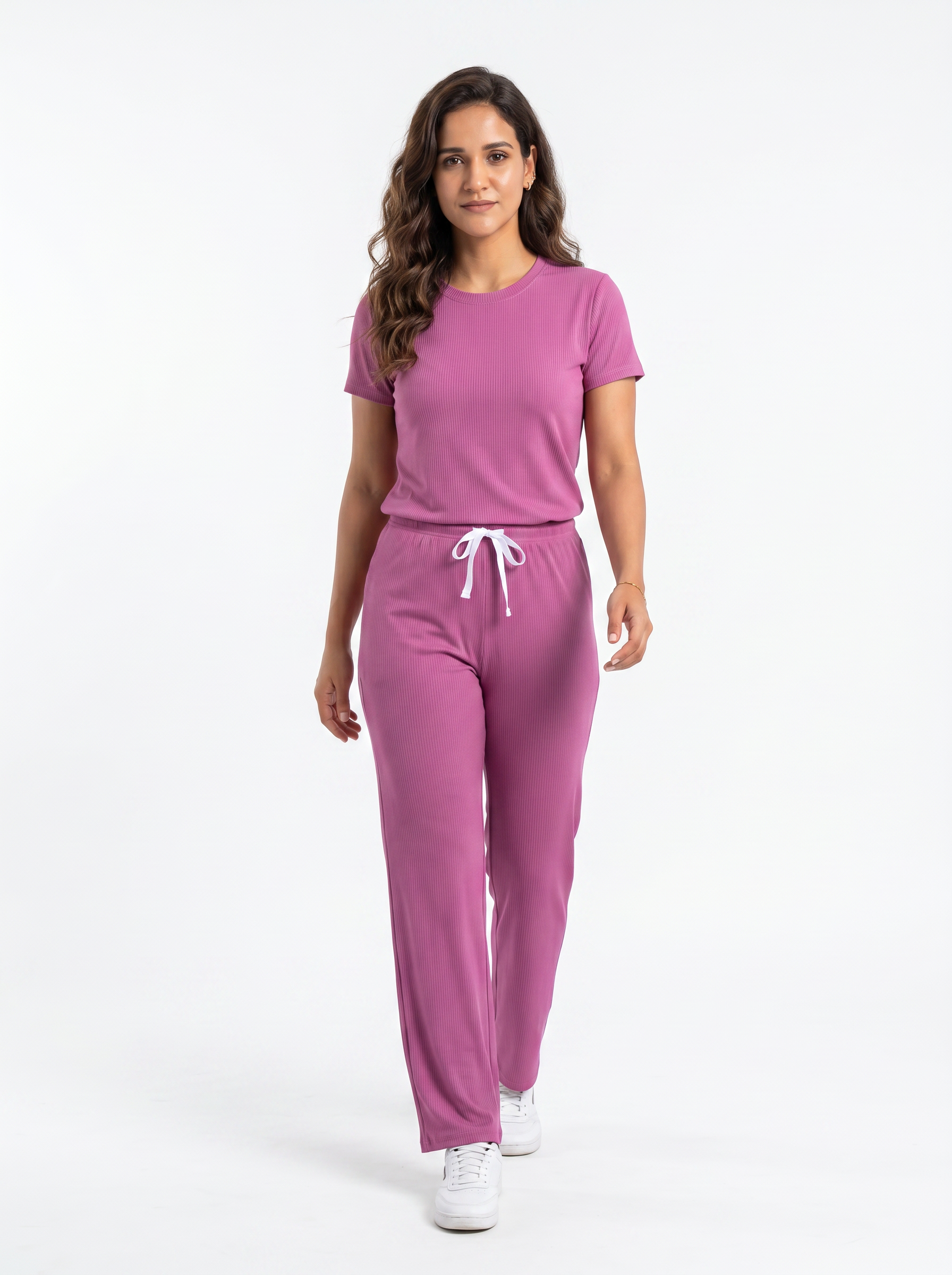 Lycra Co-Ord Set - Rose - 4011