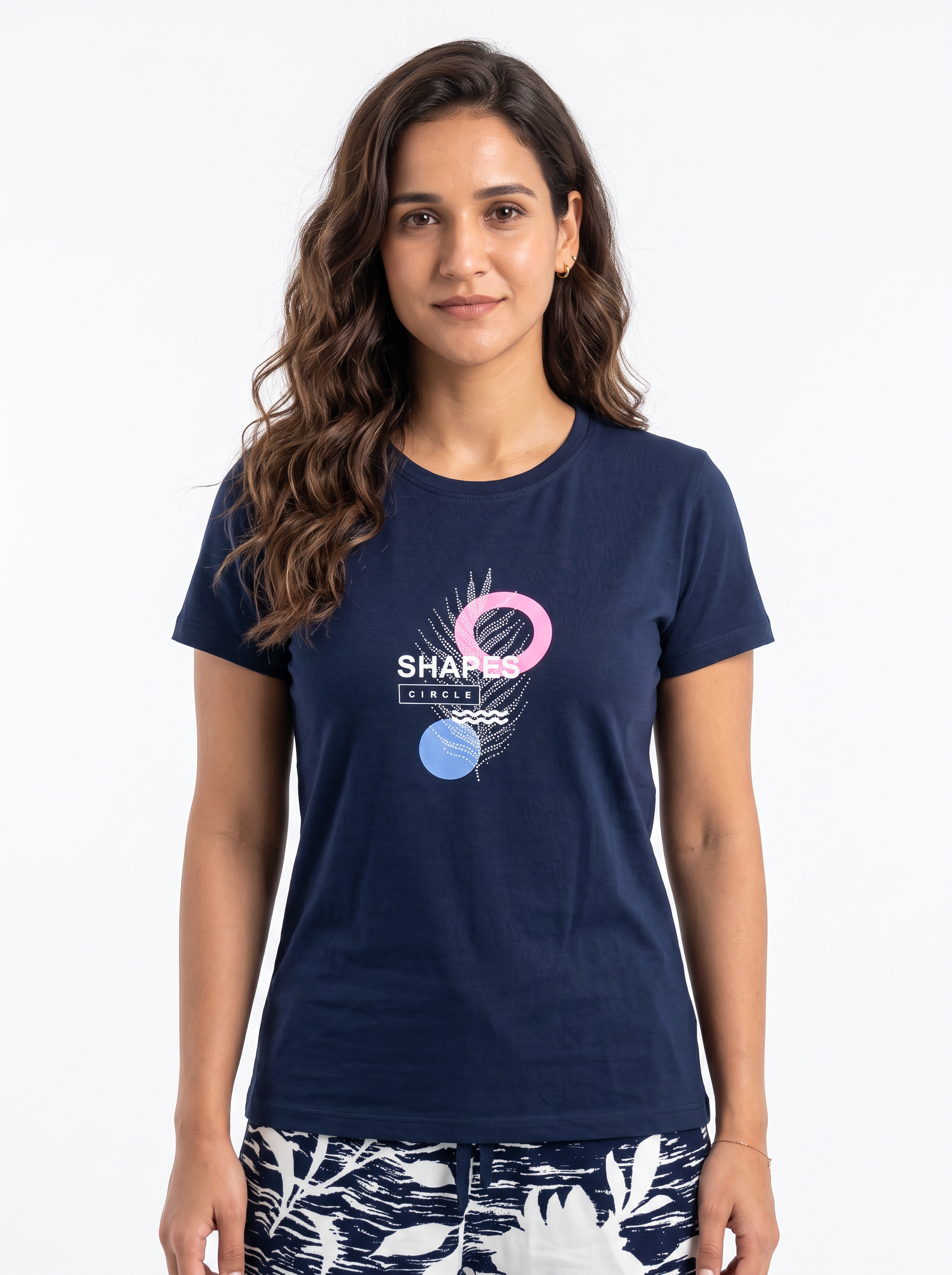 Cotton Top with Pyjama Night Suit - Navy - SS3060B