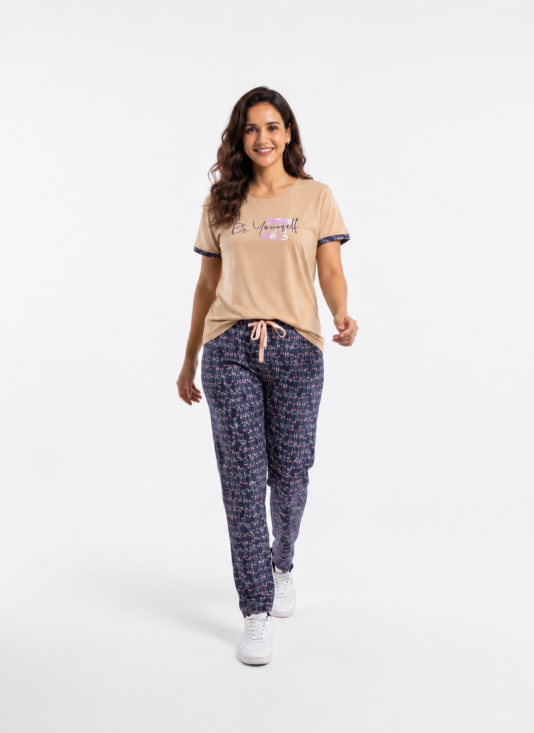 Cotton Top with Pyjama Night Suit - Skin - SS1919