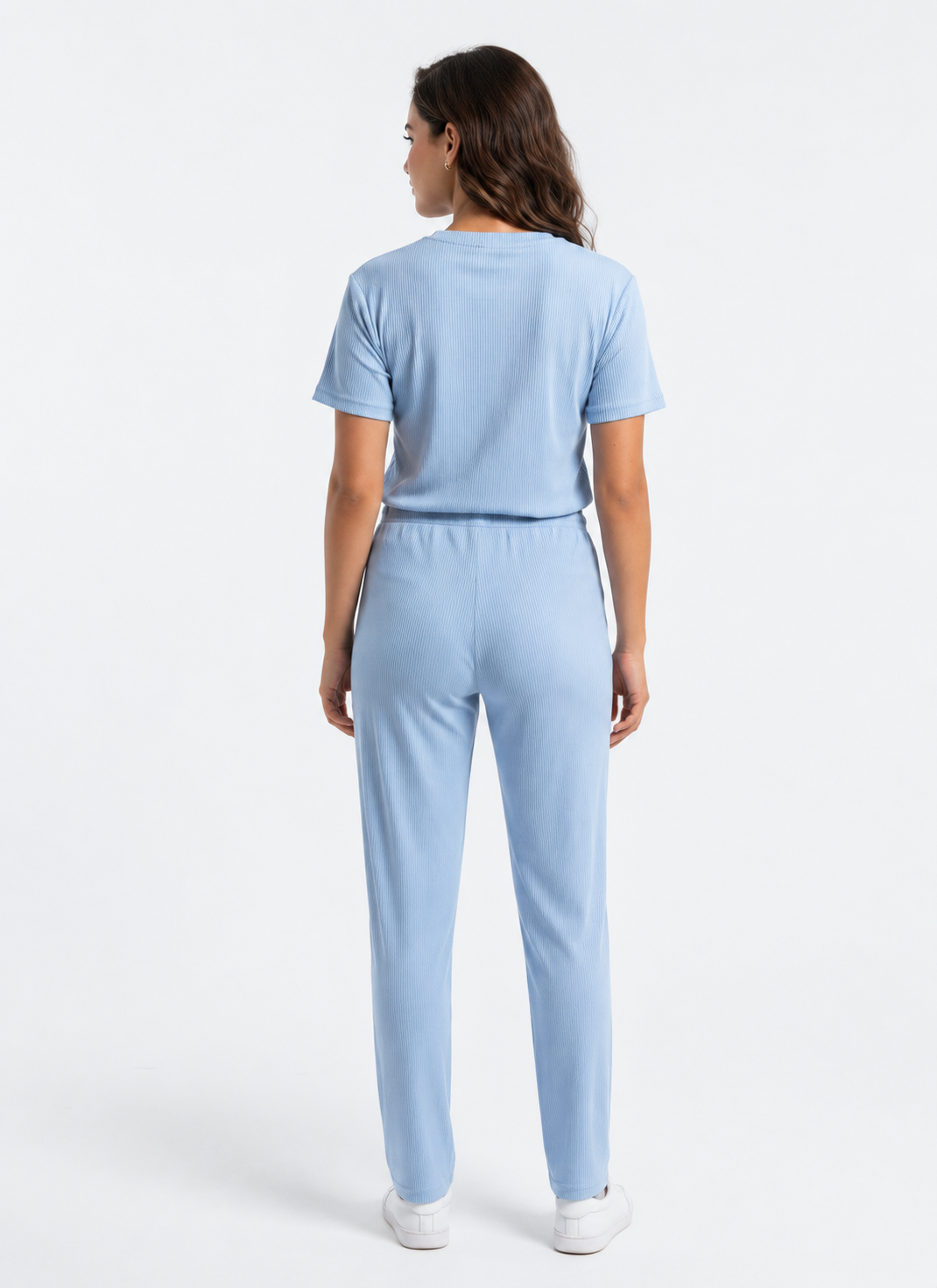 Lycra Co-Ord Set - Sky Blue - 4010