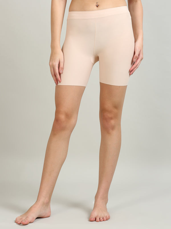 Seamless Women Cycling Shorts - Beige