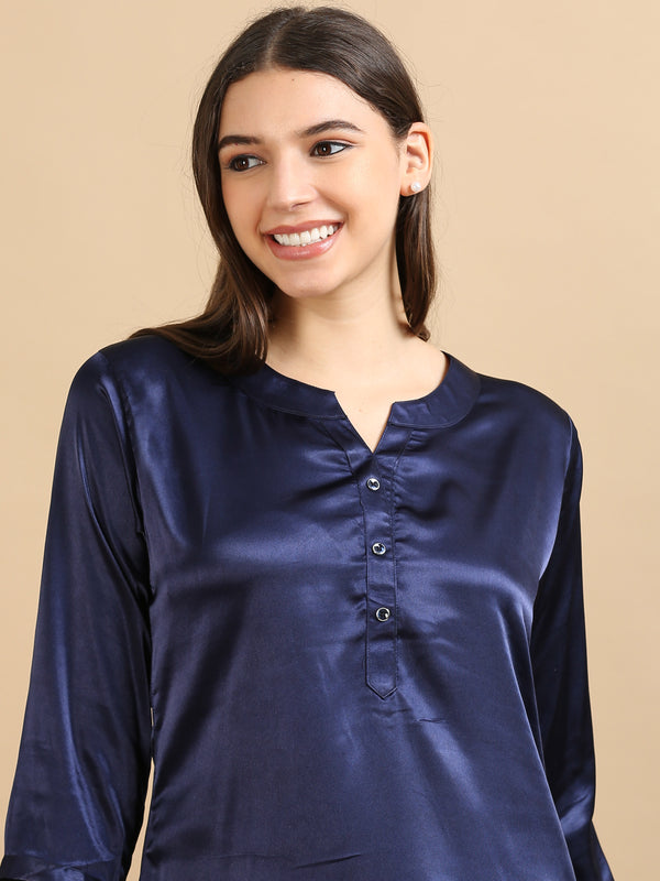 1001D-Satin Co -Ords - Navy