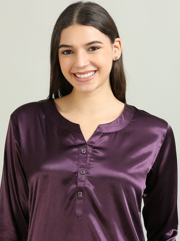1001G-Satin Co -Ords - Purple