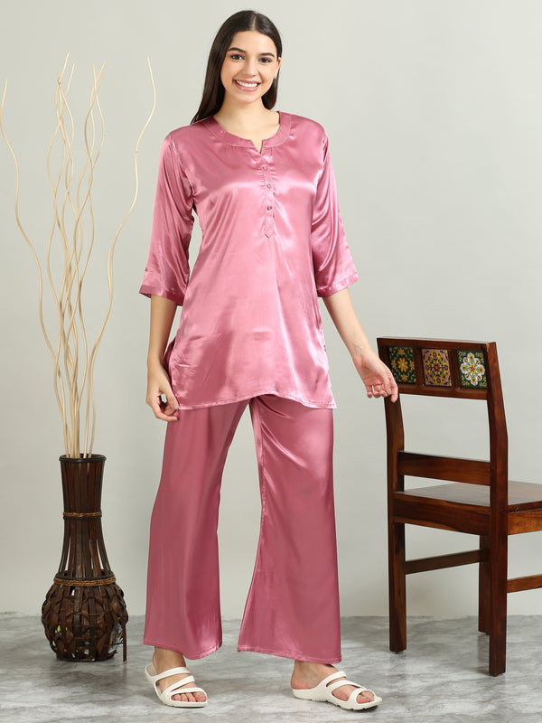 1001A-Satin Co -Ords - Light Pink
