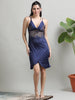 Navy Satin Babydoll