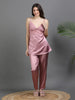 Rose Italian Satin Cord Set 2100 – Women's Lace Strap Top & Bottom