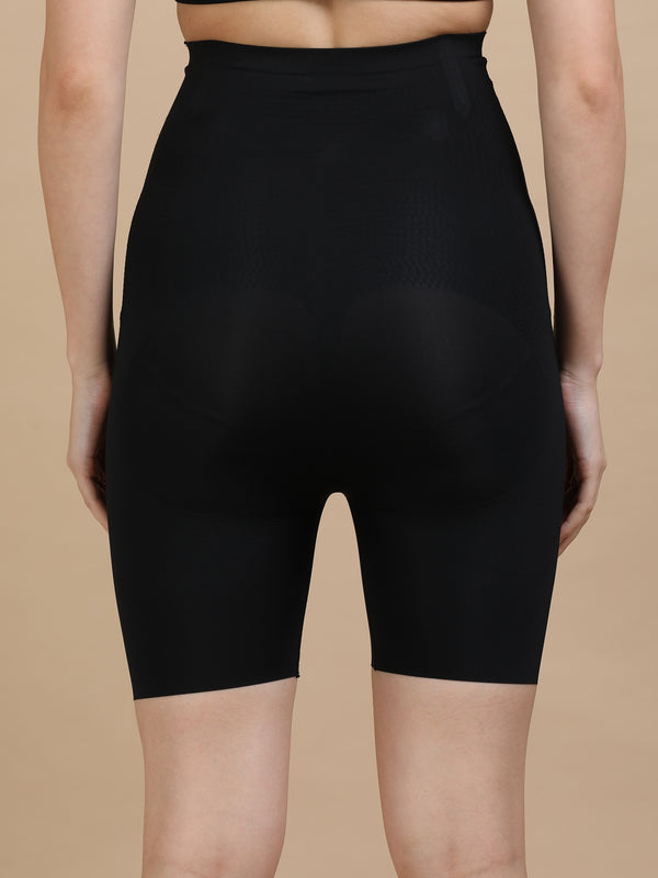 Polyamide Black High-Waist Body Shapewear ECS855 – Tummy & Thigh Control