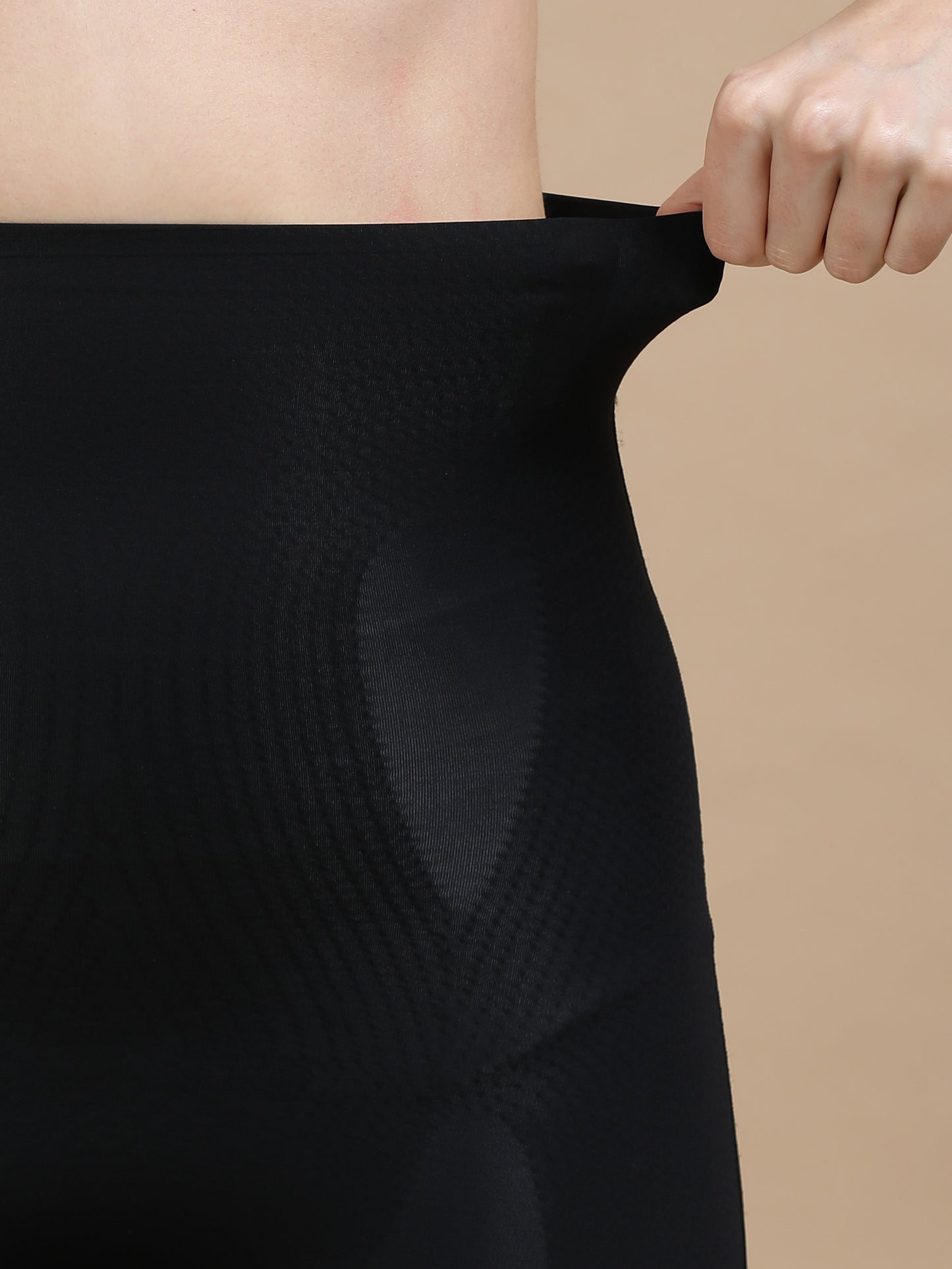Polyamide Black High-Waist Body Shapewear ECS855 – Tummy & Thigh Control