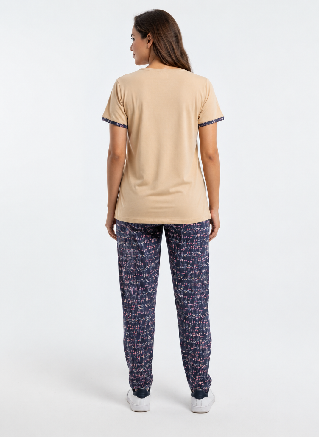 Cotton Top with Pyjama Night Suit - Skin - SS1919