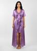 Satin Short Bridal Night Wear - Purple - 1700B