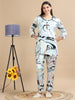5023B-Satin Printed Co -Ords - Blue