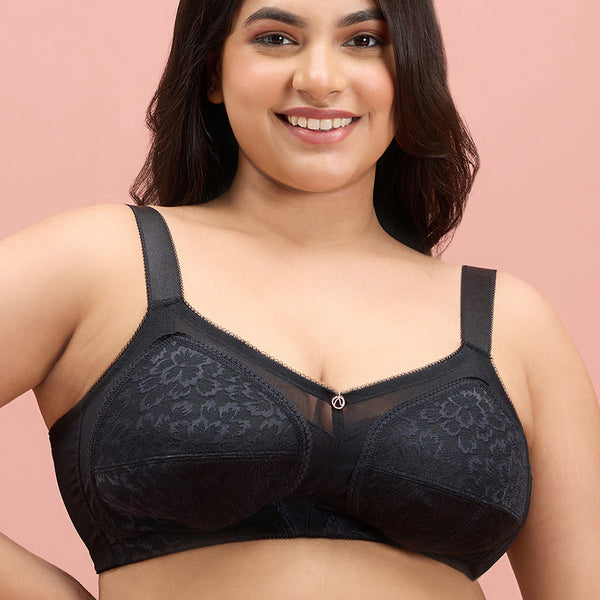 Ultimate No Bulge, Shape & Support Non Padded Non Wired Lace Bra NYB033 Black