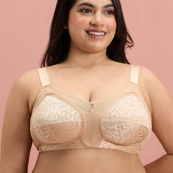 Ultimate No Bulge, Shape & Support Non Padded Non Wired Lace Bra NYB033 Sand