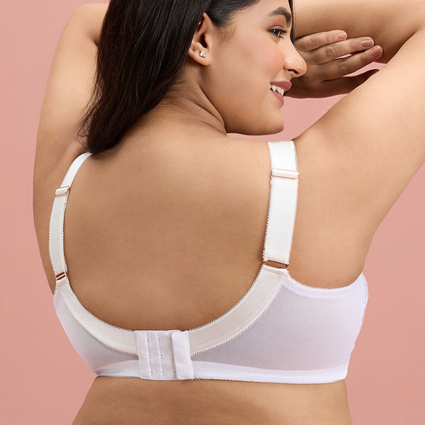 Ultimate No Bulge, Shape & Support Non Padded Non Wired Lace Bra NYB033 White