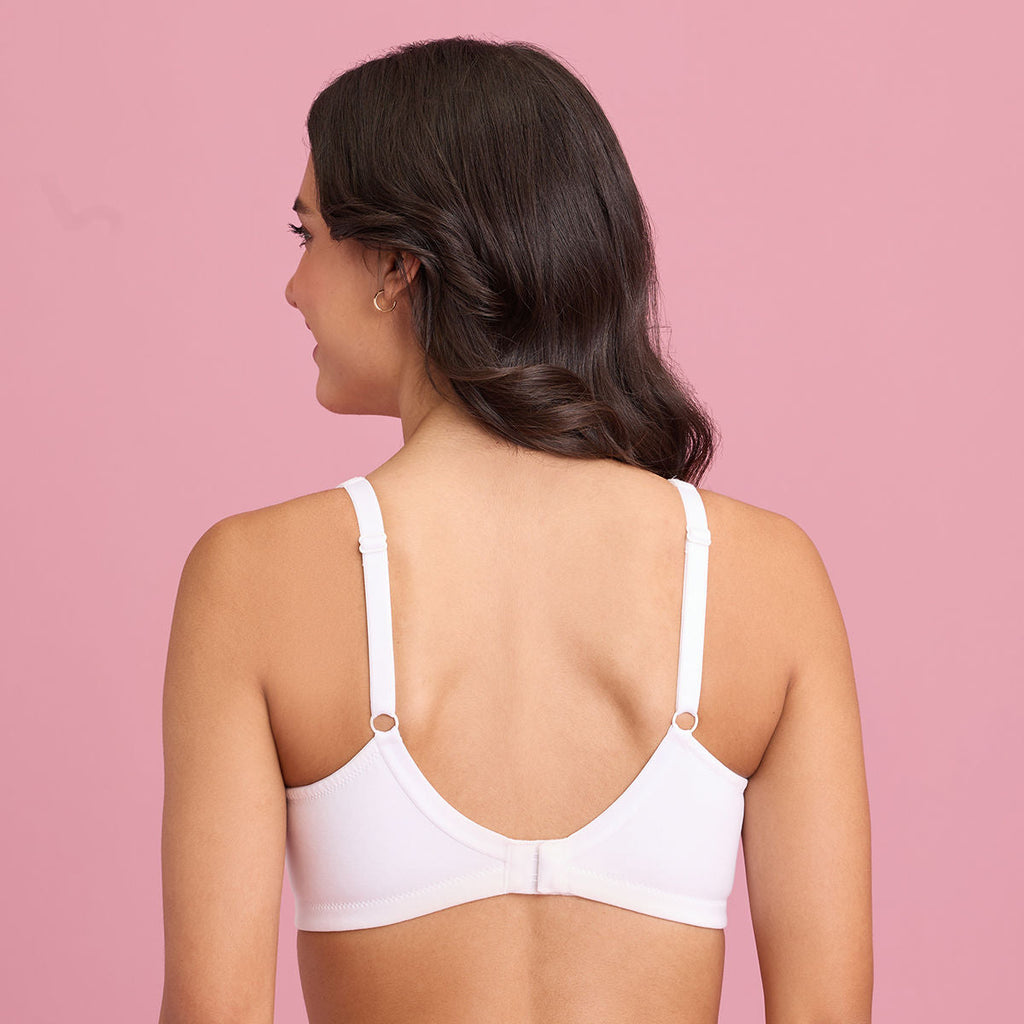 Sweat Free Cotton White Bra for Women