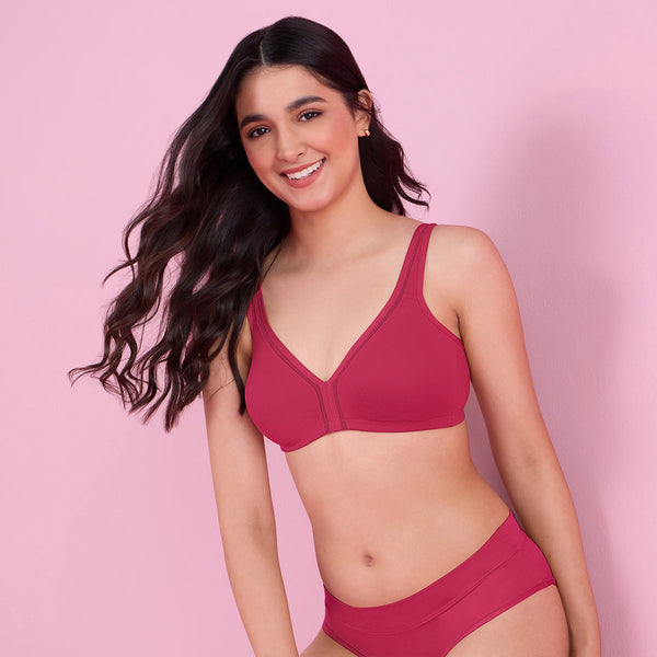 Everyday Cotton Berry Plunge Neckline Bra for Women