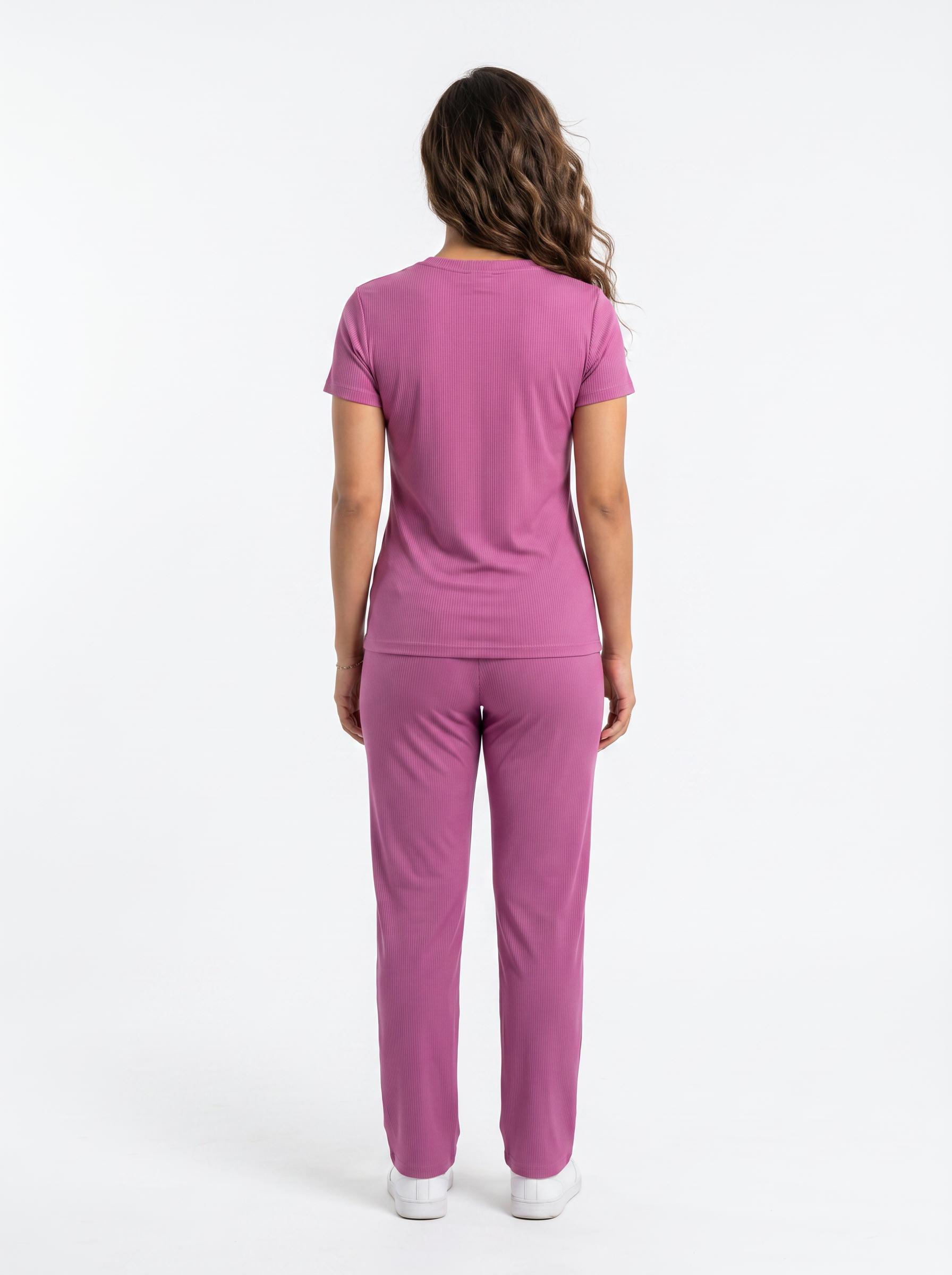 Lycra Co-Ord Set - Rose - 4011