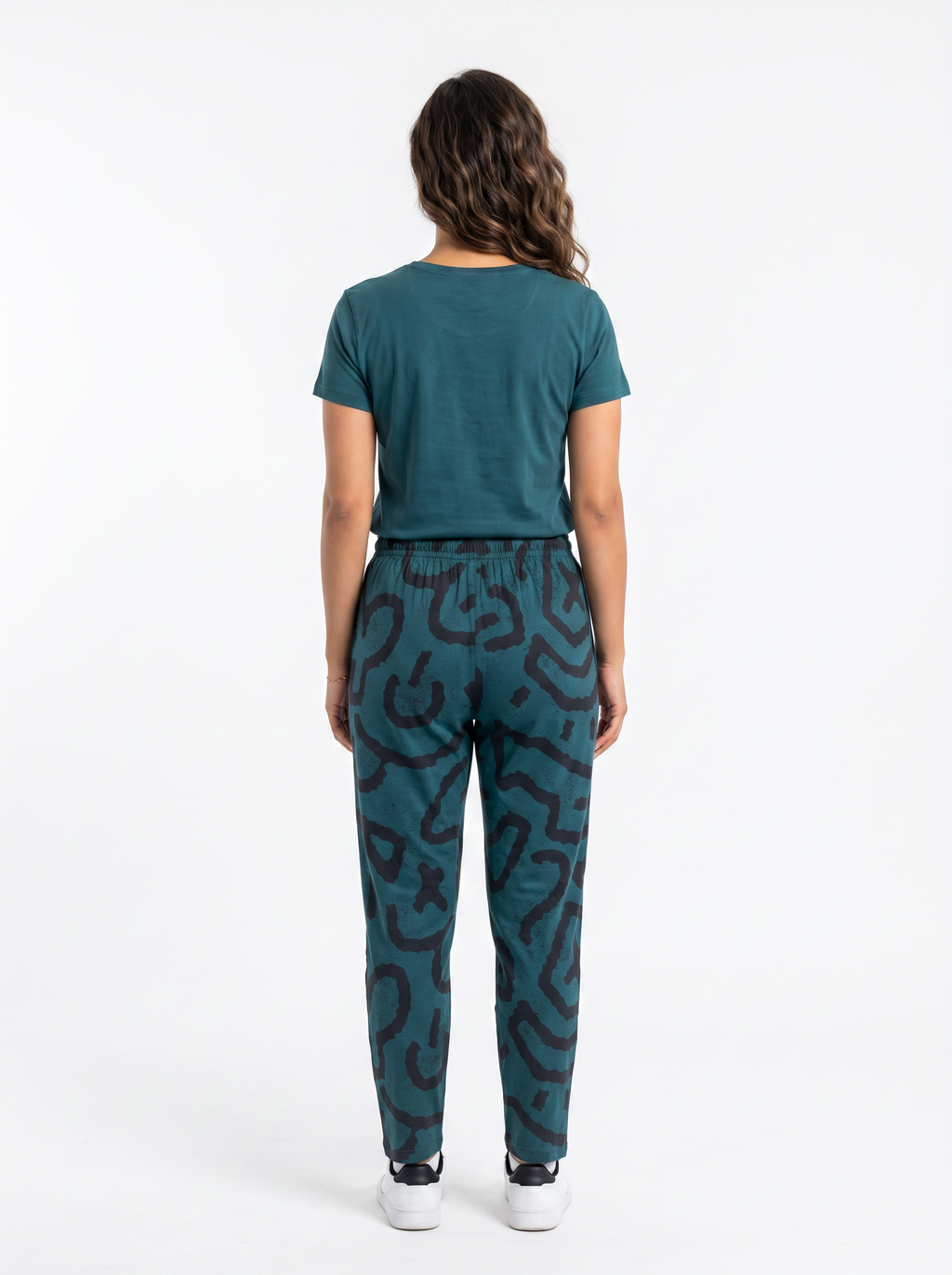 Cotton Top with Pyjama Night Suit - Dark Green - SS2878