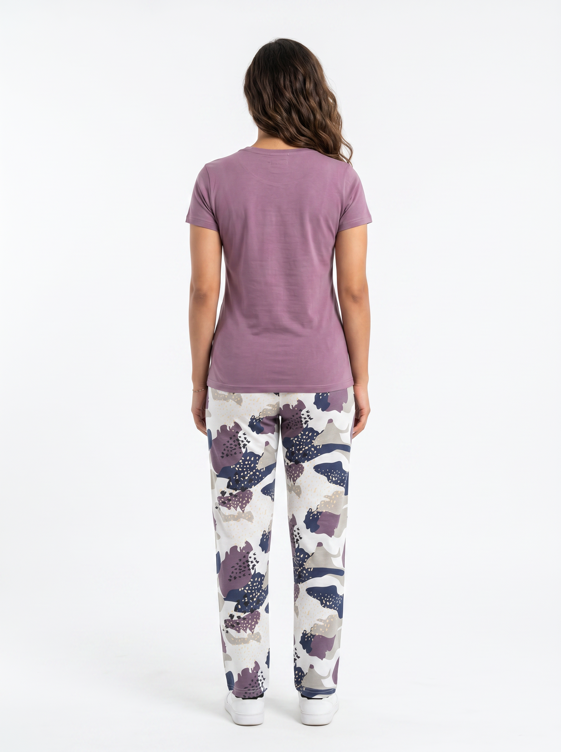 Cotton Top with Pyjama Night Suit - Purple - SS3093A